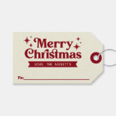 Étiquettes-cadeau Joyeux Noël Retro Super (Devant (Horizontal))