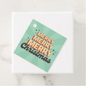 Étiquettes Cadeau Joyeux Noël rétro texte de conception 3d super (En situation)