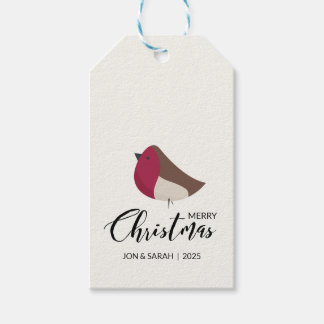 Étiquettes-cadeau Joyeux Noël Robin