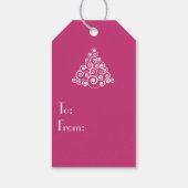 Étiquettes-cadeau Joyeux Noël rose moderne (Dos)