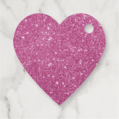 Étiquettes Cadeau Joyeux Noël rose parties scintillant nom élégant (Dos)