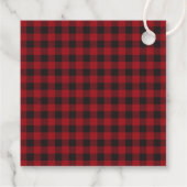 Étiquettes Cadeau Joyeux Noël Rouge Buffalo Plaid (Dos)