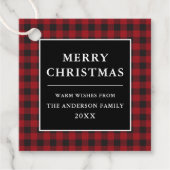 Étiquettes Cadeau Joyeux Noël Rouge Buffalo Plaid (Devant)