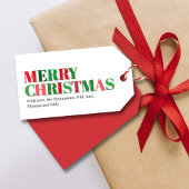 Étiquettes-cadeau Joyeux Noël Rouge et Vert Personnalisé