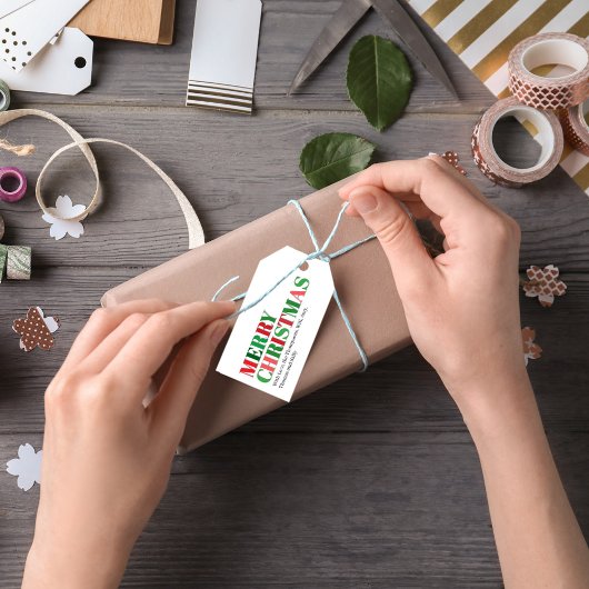 Étiquettes-cadeau Joyeux Noël Rouge et Vert Personnalisé