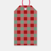 Étiquettes-cadeau Joyeux Noël Rouge Et Vert Plaid (Dos)