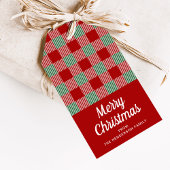 Étiquettes-cadeau Joyeux Noël Rouge Et Vert Plaid