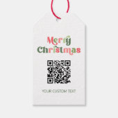 Étiquettes-cadeau Joyeux Noël rouge et vert QR Code (Devant)