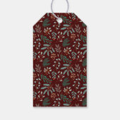 Étiquettes-cadeau Joyeux Noël Rouge Fête Botanique (Dos)