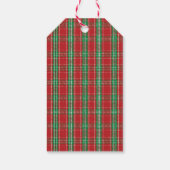 Étiquettes-cadeau Joyeux Noël Rouge Vert Classique Fête Plaid (Dos)