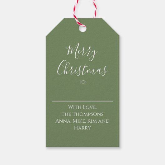 Étiquettes-cadeau Joyeux Noël Rouge Vert Classique Plaid Vacances (Devant)