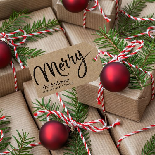 Étiquettes-cadeau Joyeux Noël rustique