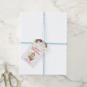 Étiquettes-cadeau Joyeux Noël rustique aquarelle or lanterne (Avec de laficelle)