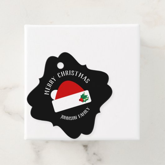Étiquettes Cadeau Joyeux Noël - Santa Hat moderne (En situation)