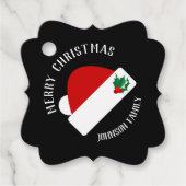 Étiquettes Cadeau Joyeux Noël - Santa Hat moderne (Devant)