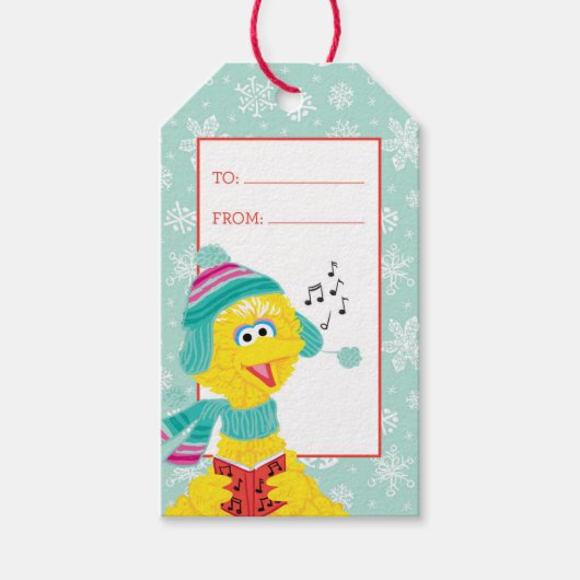 Étiquettes-cadeau Joyeux Noël Scribble Big Bird (Devant)