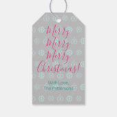 Étiquettes-cadeau Joyeux Noël, Script blanc, Nom do-it-yourself, Tur (Dos)