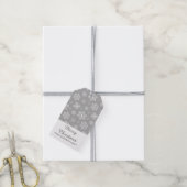 Étiquettes-cadeau Joyeux Noël Silver Grey Snowflakes (Avec de la ficelle)