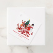 Étiquettes Cadeau Joyeux Noël simple et rouge (En situation)