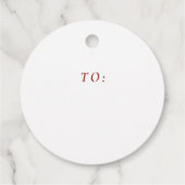 Étiquettes Cadeau Joyeux Noël simple rouge cadeau personnalisé (Dos)