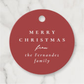 Étiquettes Cadeau Joyeux Noël simple rouge cadeau personnalisé (Devant)