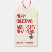 Étiquettes-cadeau Joyeux Noël Simple Typographie moderne (Devant)