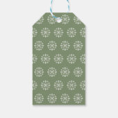 Étiquettes-cadeau Joyeux Noël Simple Vert Élégant Snowflake (Dos)