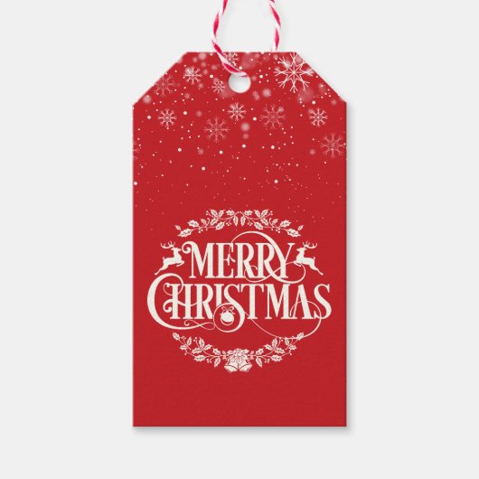 Étiquettes-cadeau Joyeux Noël Snowflakes (Devant)