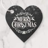 Étiquettes Cadeau Joyeux Noël Snowflakes Boho Chalkboard (Devant)