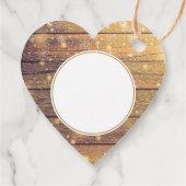 Étiquettes Cadeau Joyeux Noël Snowflakes Bois rustique (Dos)