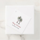 Étiquettes Cadeau Joyeux Noël Tropical Palm Trees Fêtes (En situation)
