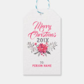 Étiquettes-cadeau Joyeux Noël Typographie & Bouquet de Noël (Dos)