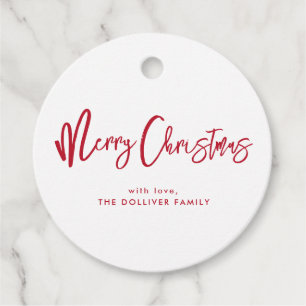 Étiquettes Cadeau Joyeux Noël Typographie rouge