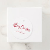 Étiquettes Cadeau Joyeux Noël | Typographie rouge (En situation)