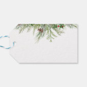 Étiquettes-cadeau Joyeux Noël Vert Rouge Vacances de couronne (Dos Horizontal)