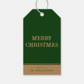 Étiquettes-cadeau Joyeux Noël Vert Simple (Devant)