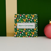 Étiquettes Cadeau Joyeux Noël Vert vacances Design à thème