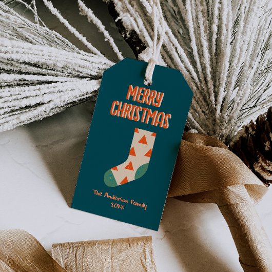 Étiquettes-cadeau Joyeux Noël vintage illustré