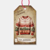 Étiquettes-cadeau Joyeux Noël Vintage rétro (Devant)