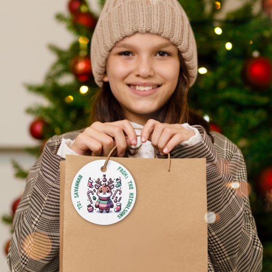 Étiquettes Cadeau Joyeux Noël & Vœux de Pull Moche Renne