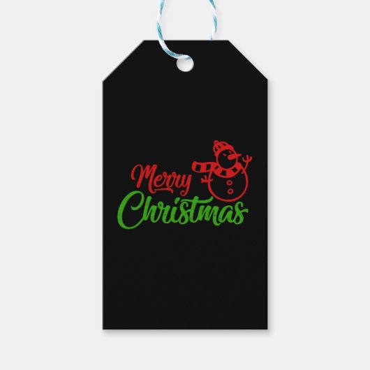 Étiquettes-cadeau Joyeux Noël X Snowman (Devant)