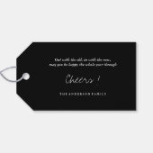 Étiquettes-cadeau Joyeux Nouvel An Script moderne Chic Gold Starburs (Dos (Horizontal))