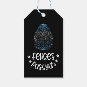 Étiquettes-cadeau Joyeux oeuf de Pâques et de Pâques avec drapeau ar