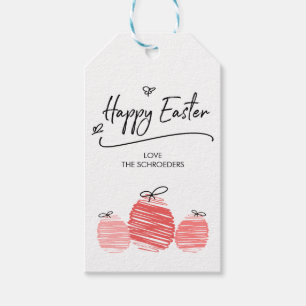 Étiquettes-cadeau Joyeux Oeufs de Pâques Doodle Tags cadeaux