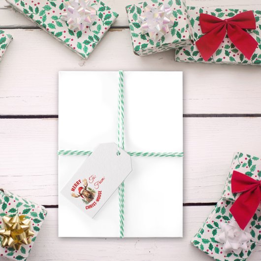 Étiquettes-cadeau Joyeux orignal de Noël