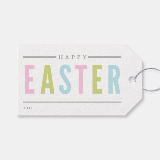 Étiquettes-cadeau Joyeux Pâques | Vacances (Devant (Horizontal))