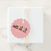 Étiquettes Cadeau Joyeux Pawlidays Chien Noël Train de vacances (En situation)