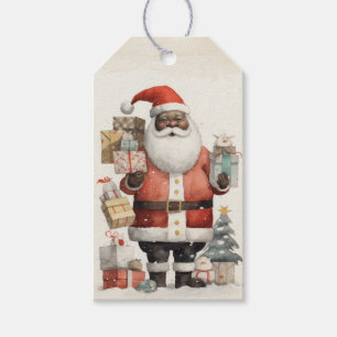 Étiquettes-cadeau Joyeux Père Noël Noir, Cadeaux, Arbre de Noël