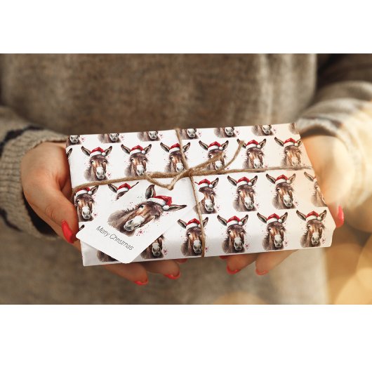 Étiquettes-cadeau Joyeux petit âne de Noël