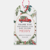 Étiquettes-cadeau Joyeux petit Baby shower de camion rouge Favoriser (Devant)